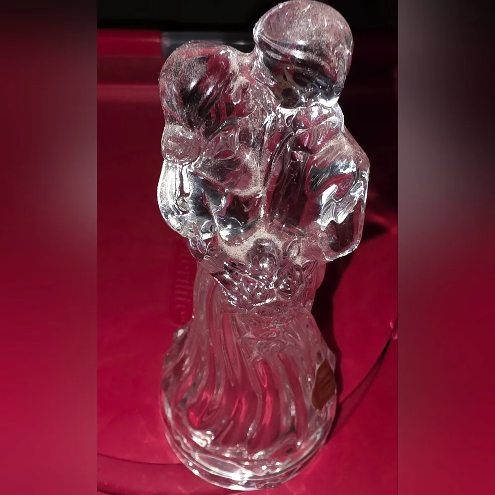 Princess House Crystal Bride & Groom Wedding Cake Topper